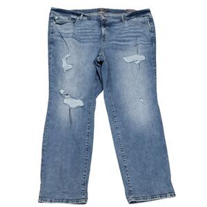 Torrid Boyfriend Straight Vintage Stretch Distressed Mid Rise Jean Size 26 Tall